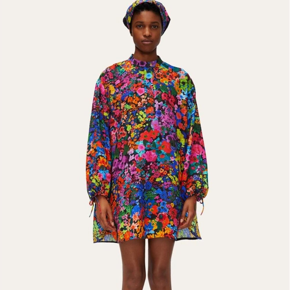 Stine Goya Neva Dress in 60s Allover acid floral print XS Nw/oT